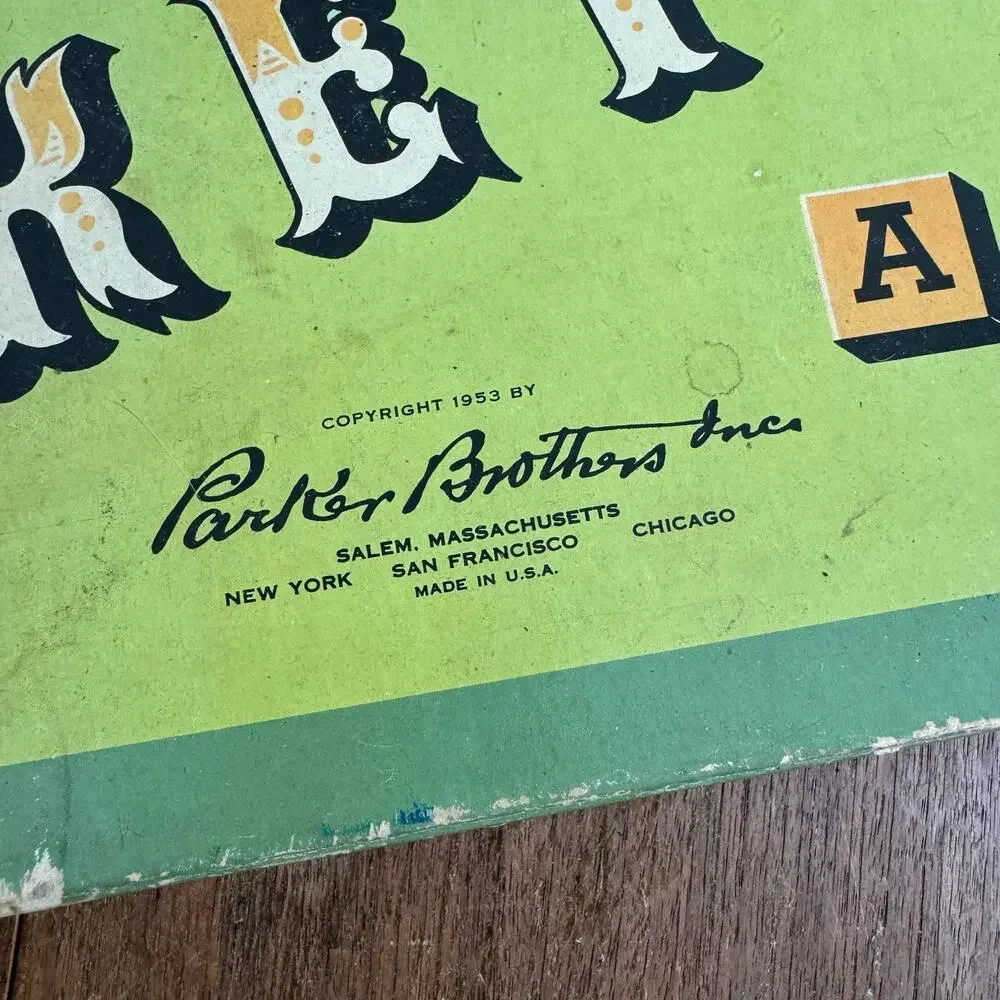 Vintage 1953 Parker Brothers Inc Keyword A Cross‎ Word Game - Incomplete